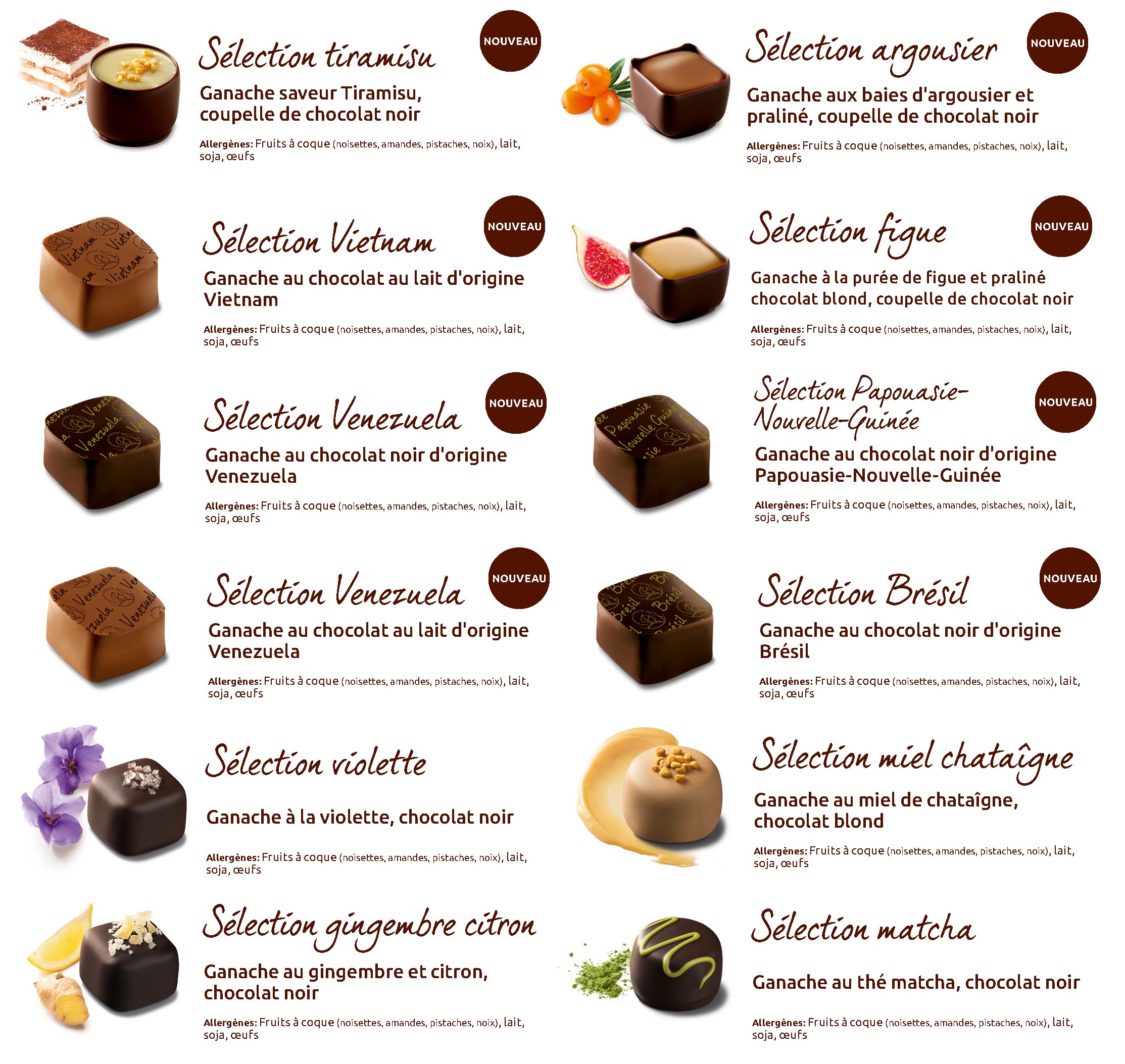 Ecrin gamme Sélection L garni de 600 g de chocolats Leonidas